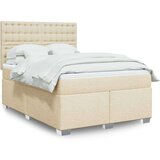  Krevet s oprugama i madracem krem 160x200 cm od tkanine | shoptok.hr