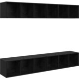 vidaXL TV Kabinet za Zid s policom 4 pcs Crni hrast 37 x 37 x 107.5 cm | shoptok.hr