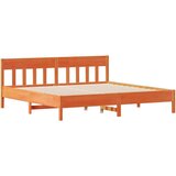  Knjižna postelja brez vzmetnice vošč. rjava 200x200 cm borovina, (21608671) | Shoptok.si