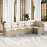  Sjedeća garnitura za vrt 6 kom. Bež poliratan 287,5 x 122,5 x 69 cm | shoptok.hr