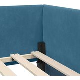vidaXL Kotna postelja Drugo Modra 90 x 200 cm Samet in sodobno leseno | Shoptok.si