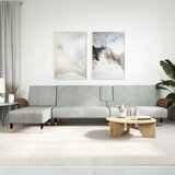 vidaXL Raztegljiv kavč L oblike svetlo siv 279x140x70 cm žamet Cene