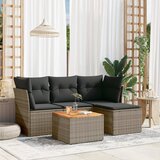 Maison Chic Seti vrtnega pohištva - Vrtna garnitura - Vrtni pohištvo set 5-delna z blazinami siv poli ratan, (21814204) | Shoptok.si