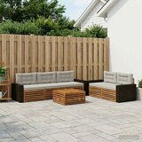 Set vanjskih sofa 6 pcs Prirodna i svjetlosiva Cijene