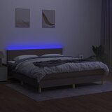  box spring s madracem LED smeđesivi 180x200 cm tkanina | shoptok.hr