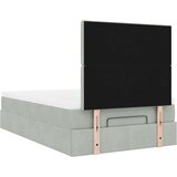 vidaXL Otomanski posteljni okvir z vzmetnicami siv 120x200cm žamet | Shoptok.si