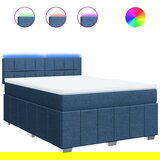 Maison Chic Box spring postelja - Vzmetna postelja z vzmetnico modra 140x190 cm blago SL5667, (21887157) | Shoptok.si