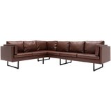 vidaXL Kutna sofa od umjetne kože smeđa Cijene