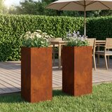  Vrtna saksija 2 kom. Rđa 20 x 20 x 40 cm Otporni čelik - Otporni čelik 20 x 20 x 40 cm 2 | shoptok.hr