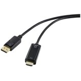 Renkforce DisplayPort / HDMI adapterski kabel DisplayPort utikač, HDMI A utikač 3.00 m crna RF-5179190 PVC obloga DisplayPort kabel | Eponuda.ba