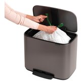 Brabantia bo kanta za otpad s pedalom i plastičnim umetkom 36 l - platinum | shoptok.hr