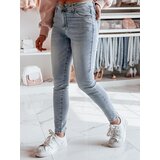 DStreet Spodnie damskie jeansowe skinny ZIPSKINS niebieskie | Shoptok.si