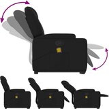  Masažni naslonjač na podizanje od tkanine crni | shoptok.hr
