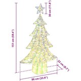 vidaXL Božićno drvce s 160 LED svjetlima Topla bijela 150 cm PET | shoptok.hr