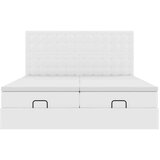 vidaXL Otomanski posteljni okvir z vzmetnicami bel 180x200cm um. usnje, (21610500) | Shoptok.si