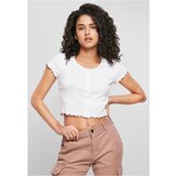 Urban Classics Women's T-shirt with button fastening, white