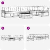 Set vanjskih sofa 7 kom. Bijela i krem Poliester | shoptok.hr
