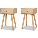 Maison Chic 2 kose Nočne omarice - Nočne mize masivna borovina 40x30x61 cm rjave barve, (21688856) Cene