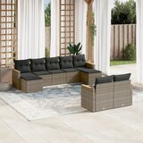  9-dijelni set vrtnih sofa od poliratana s jastucima sivi | shoptok.hr