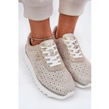 S. BARSKI Suede perforated platform sneakers gold | Shoptok.si
