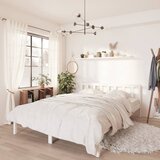 The Living Store Posteljni okvir bel iz trdne borovine 140x200 cm - Posteljni Okvir, (21531486) | Shoptok.si