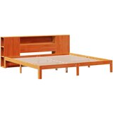 vidaXL Knjižna postelja brez vzmetnice vošč. rjava 180x200 cm borovina | Shoptok.si