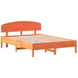 vidaXL Okvir kreveta s uzglavljem voštano smeđi 160x200 cm od borovine | shoptok.hr