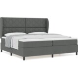  Postelja s pomičnim dnom in vzmetnico Temno siva 200x200 cm Tkanina, (22051149) | Shoptok.si