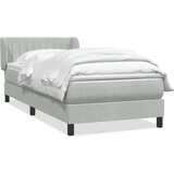Box spring postelja z vzmetnico svetlo siva 80x220 cm žamet, (21793019) | Shoptok.si