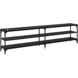 TV ormar Crni hrast 200 x 30 x 50 cm Obrađeno drvo i čelik | shoptok.hr