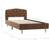  Okvir za krevet od umjetne brušene kože smeđi 90 x 200 cm | shoptok.hr