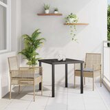  Vrtna stolica s jastukom 2 pcs Bež 55 x 53 x 85 cm poliratan | shoptok.hr