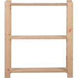  Stalak za pohranu s 3 razine 80 x 28,5 x 90 cm masivna borovina | Eponuda.ba