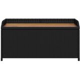  Klupa za pohranu crna 100x50x52 cm poliratan i bagremovo drvo | shoptok.hr