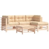 The Living Store Vrtna sedežna garnitura 5-delna z blazinami trdna tikovina - Vrtna Sedežna Garnitura, (21461791) | Shoptok.si