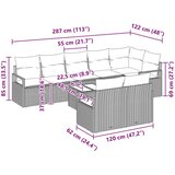  Set sofe 9 pcs Crna poliratan | shoptok.hr