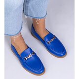 Gemre Blue moccasins with a gold ornament Feola | Shoptok.si