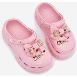 Boto Girls Children's Foam Slippers With Bow And Decorations Pink Selvana | Shoptok.si