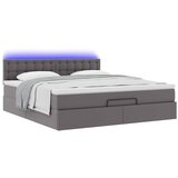  Otomanski krevet s madracima i LED sivi 180x200 cm umjetna koža | shoptok.hr