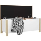 vidaXL Kutija za pohranu s jastukom bijela/hrast 105x40x45 cm iverica | shoptok.hr