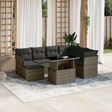 vidaXL 8-dijelni set vrtnih sofa od poliratana s jastucima sivi | shoptok.hr