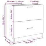 Ormarić za umivaonik bijeli 59 x 37 x 59 cm konstruirano drvo | shoptok.hr