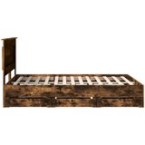  Krevetna konstrukcija s ladicama Dimljeni hrast 150 x 200 cm | shoptok.hr