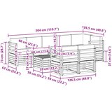  Setovi sofa s jastukom 9 pcs Bijela i krem Čvrsto drvo akacije | shoptok.hr