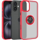 AVIZAR Ovitek za iPhone 16 Plus Bague Métallique Support Vidéo, Rdeča, (5000010245) | Shoptok.si
