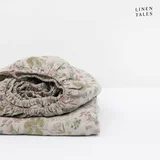 Linen Tales Lanena plahta s gumom u prirodnoj boji 180x200 cm Botany 2 –