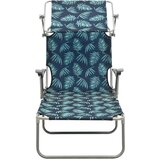 Maison Chic Ležalnik - Sončna ležalnik s streho jeklen potisk listja, (22043350) | Shoptok.si