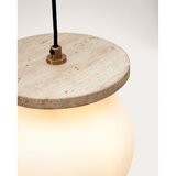 Kave Home Bela viseča svetilka s steklenim senčnikom ø 20 cm Malachi – | Shoptok.si