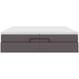 vidaXL Otomanski posteljni okvir z vzmetnicami siv 200x200cm um. usnje, (21607103) | Shoptok.si
