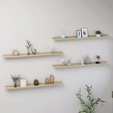 vidaXL Stenske police 4 kosi sonoma hrast 100x9x3 cm Cene